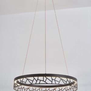 Medium Single Tier Mosaic Pendant Black